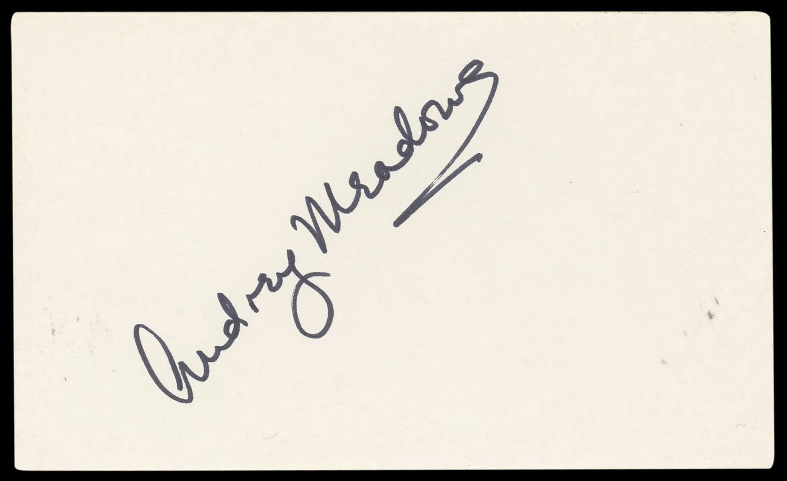 Audrey Meadows The Honeymooners Authentic Signed 3x5 Index Card BAS #BN89388