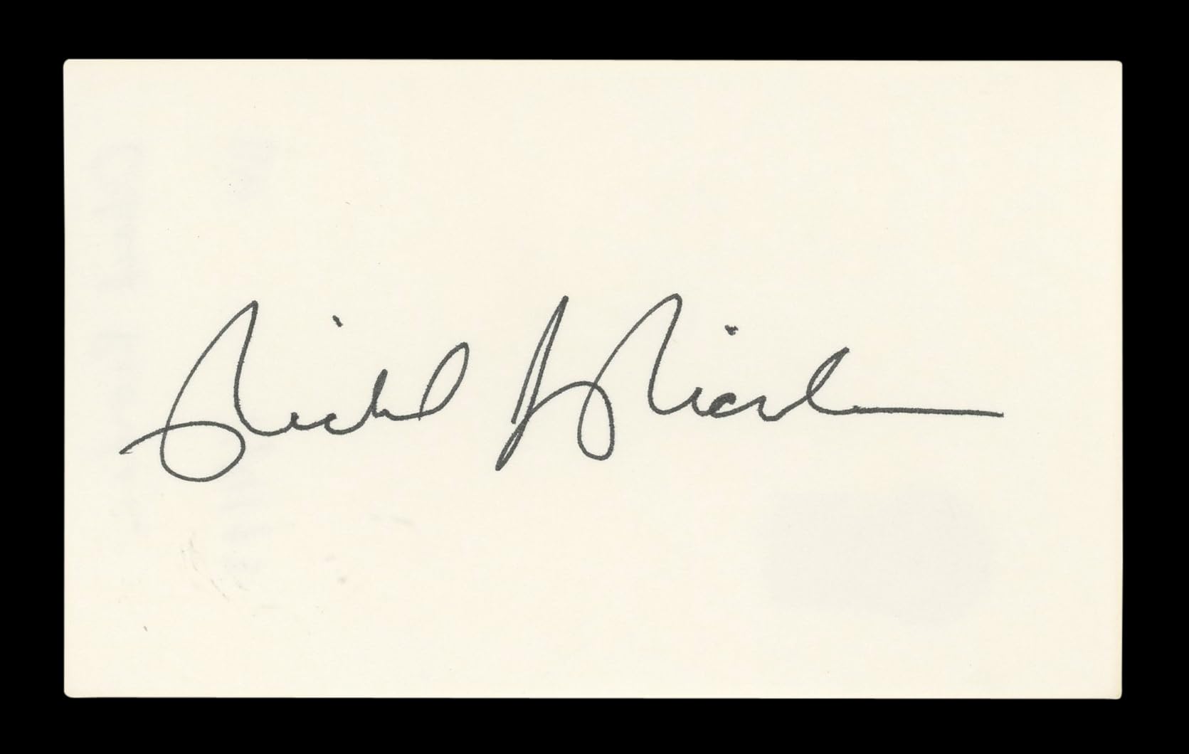 Richard Riordan Mayor Authentic Signed 3x5 Index Card Autographed BAS #AD70278