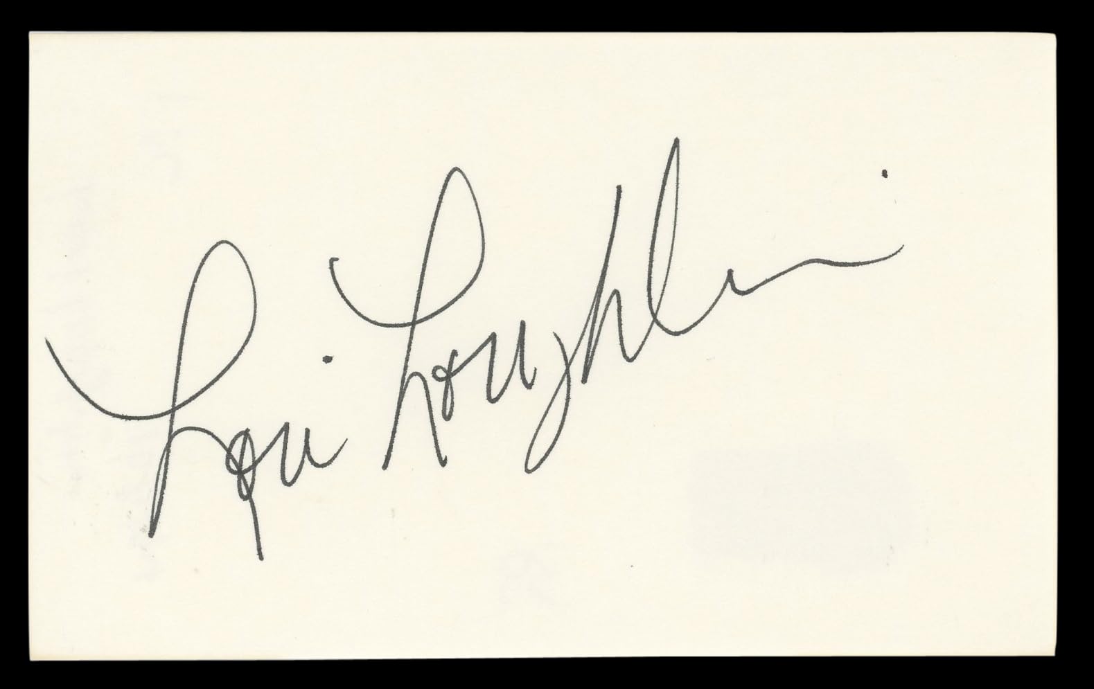 Lori Loughlin Full House Authentic Signed 3x5 Index Card BAS #BL98564