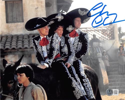 Chevy Chase Three Amigos! Signed 8x10 Horizontal Horseback Photo BAS Witnessed