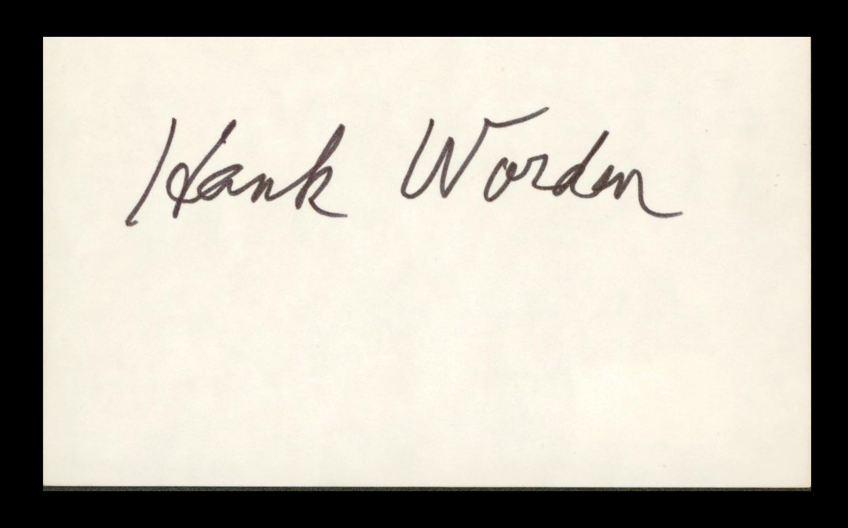 Hank Worden The Lone Ranger Authentic Signed 3x5 Index Card BAS #BP00930