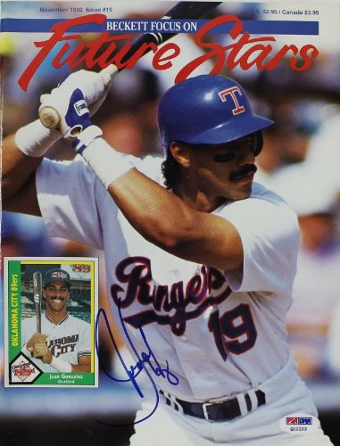 Rangers Juan Gonzalez Authentic Signed 1992 Beckett Magazine PSA/DNA #Q12223