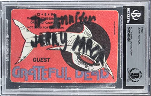 Jerry Garcia Grateful Dead Signed 2.5x3.65 1994 Back Stage Concert Pass BAS Slab