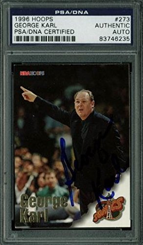 Sonics George Karl Authentic Signed Card 1996 Hoops #273 PSA/DNA Slabbed