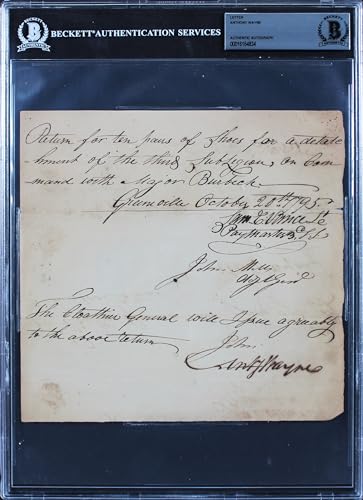 Anthony Wayne Authentic Signed 7.5x7.75 1795 Requisition Document BAS Slabbed
