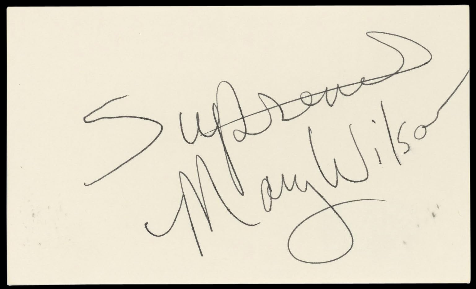 Mary Wilson Singer "Supremes" Authentic Signed 3x5 Index Card BAS #BN89435