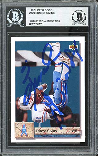 Oilers Ernest Givins Authentic Signed 1992 Upper Deck #120 Card BAS Slabbed