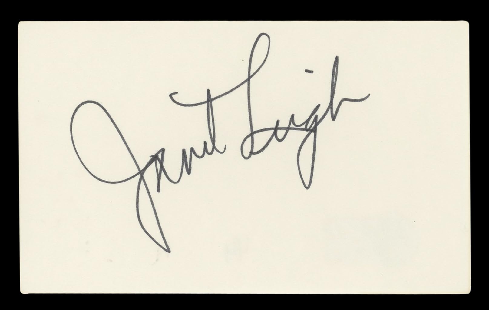 Janet Leigh Psycho Authentic Signed 3x5 Index Card Autographed BAS #BL96425