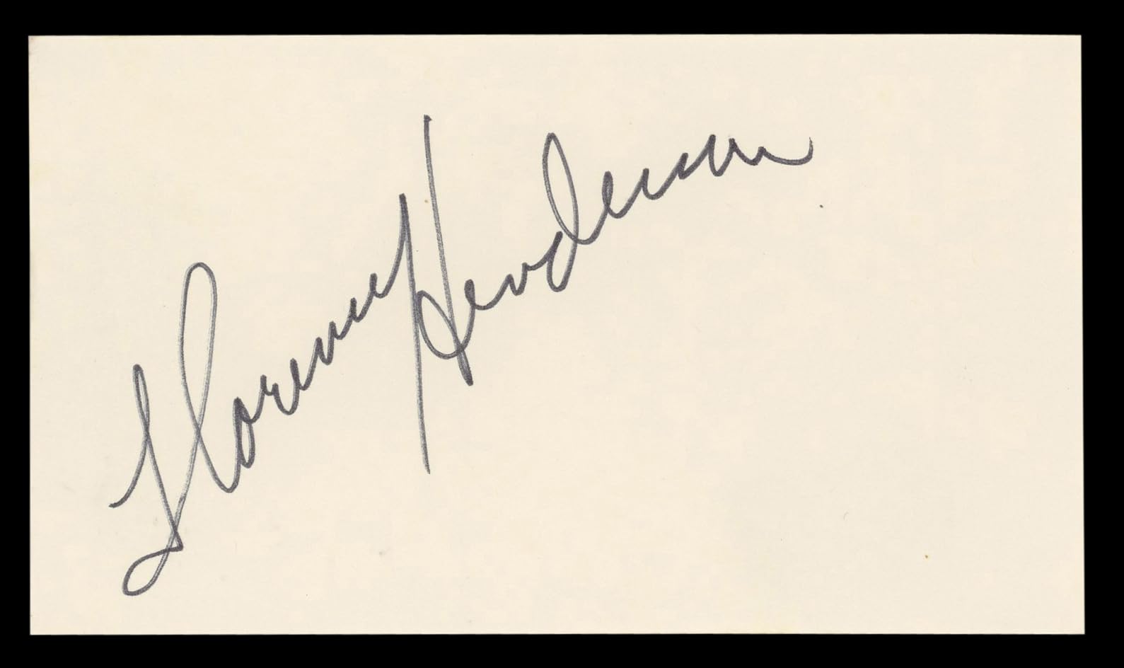 Florence Henderson The Brady Bunch Authentic Signed 3x5 Index Card BAS #BL98861