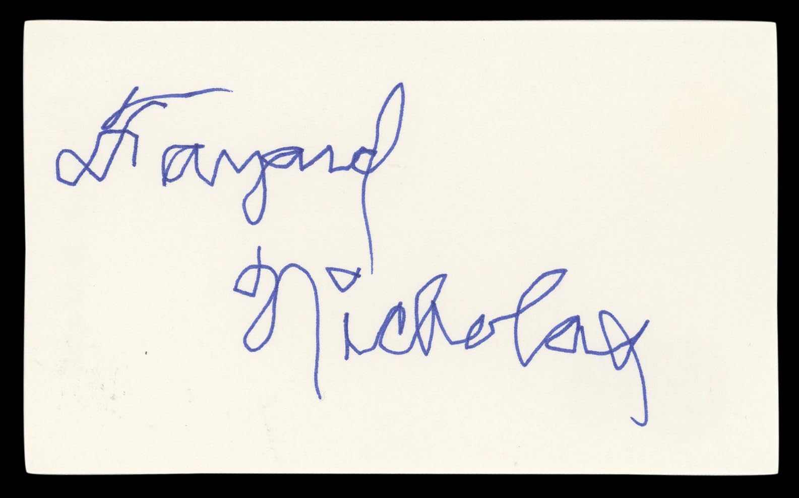 Fayard Nicholas The Pirate Authentic Signed 3x5 Index Card BAS #BL98803