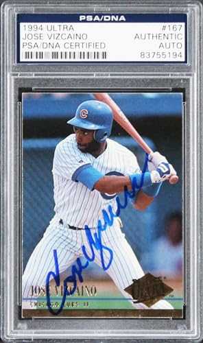Cubs Jose Vizcaino Authentic Signed Card 1994 Ultra #167 PSA/DNA Slabbed