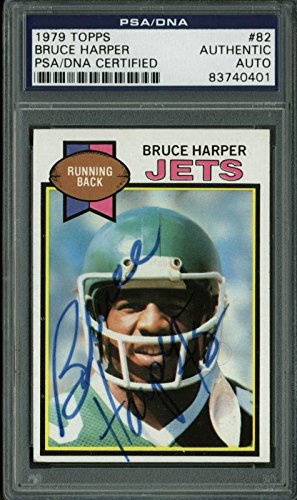 Jets Bruce Harper Authentic Signed Card 1979 Topps #82 PSA/DNA Slabbed
