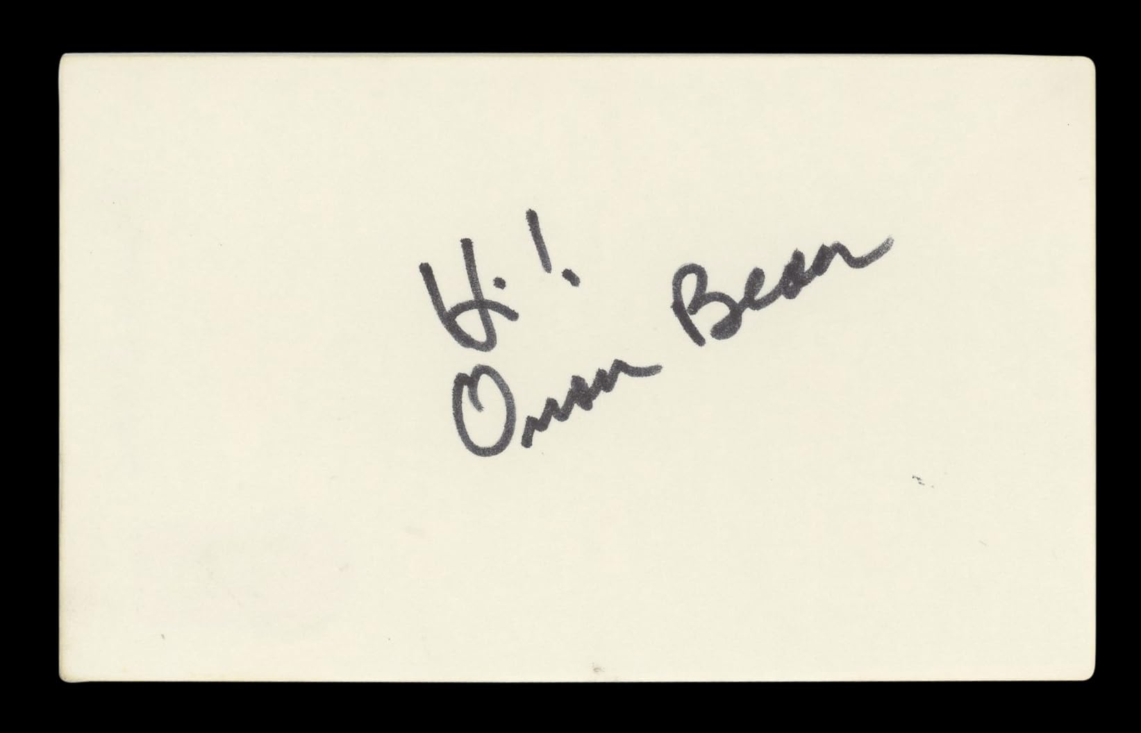 Orson Bean Desperate Housewives "Hi!" Signed 3x5 Index Card BAS #BM57035