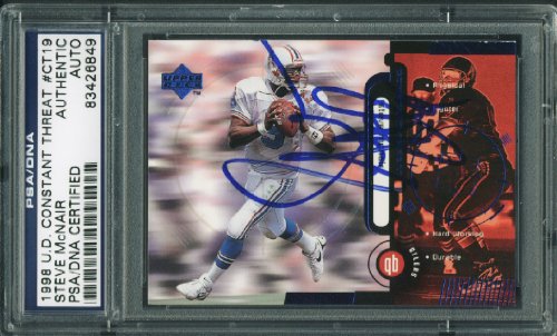 Steve Mcnair Authentic Signed Card 1998 Ud Contsant Threat #Ct19 PSA/DNA Slabbed