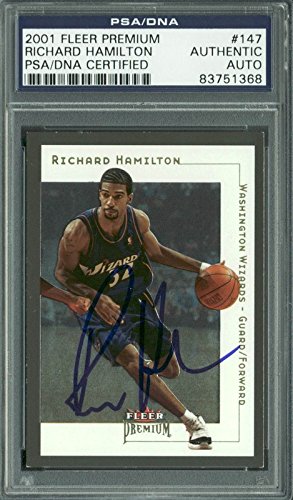 Wizards Richard Hamilton Signed Card 2001 Fleer Premium #147 PSA/DNA Slabbed