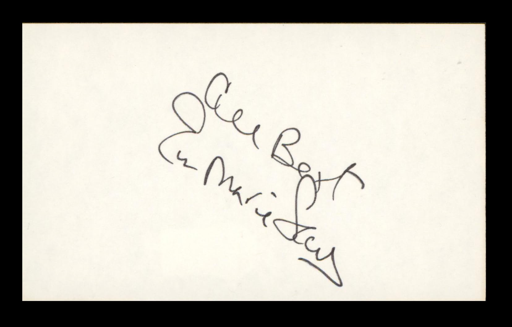 Eva Marie Saint North by Northwest Authentic Signed 3x5 Index Card BAS #BP00907