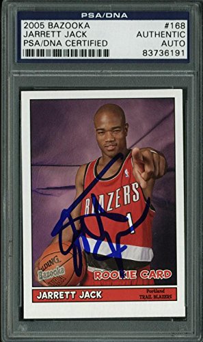 Blazers Jarrett Jack Authentic Signed Card 2005 Bazooka Rc #168 PSA/DNA Slabbed