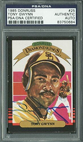 Padres Tony Gwynn Authentic Signed Card 1985 Donruss #25 PSA/DNA Slabbed