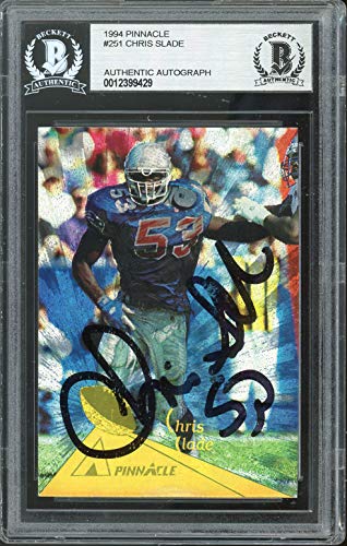 Patriots Chris Slade Authentic Signed 1994 Pinnacle #251 Card BAS Slabbed