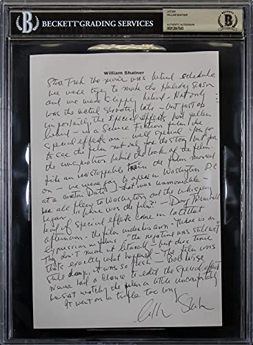 William Shatner Star Trek Authentic Signed 7.25x10 Handwritten Letter BAS Slab