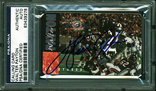Bears Walter Payton Authentic Signed 2.25x3.5 1995 Calling Card PSA/DNA Slabbed