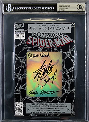 (4) Stan Lee, Romita +2 Signed The Amazing Spider-Man #365 Comic BAS Slabbed