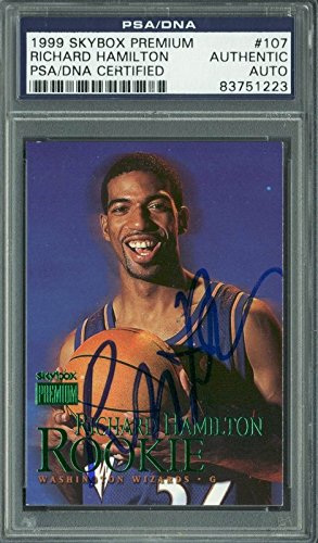 Richard Hamilton Signed Card 1999 Skybox Premium RC #107 PSA Slabbed #83751223