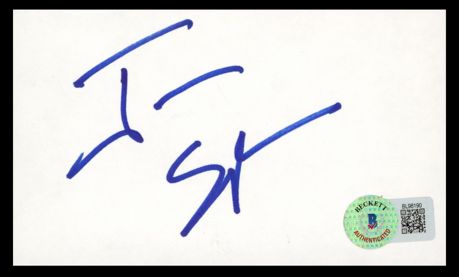 James Spader The Blacklist Signed 3x5 Index Card Autographed BAS #BL98190