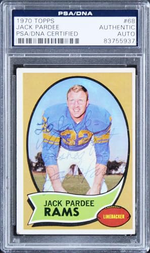 Rams Jack Pardee Authentic Signed Card 1970 Topps #68 PSA/DNA Slabbed