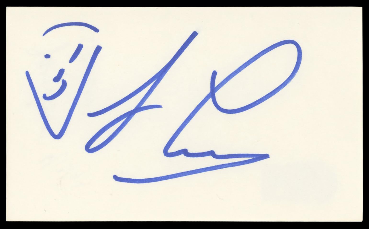 Jay Leno The Tonight Show "Smiley Face" Signed 3x5 Index Card BAS #BM56963
