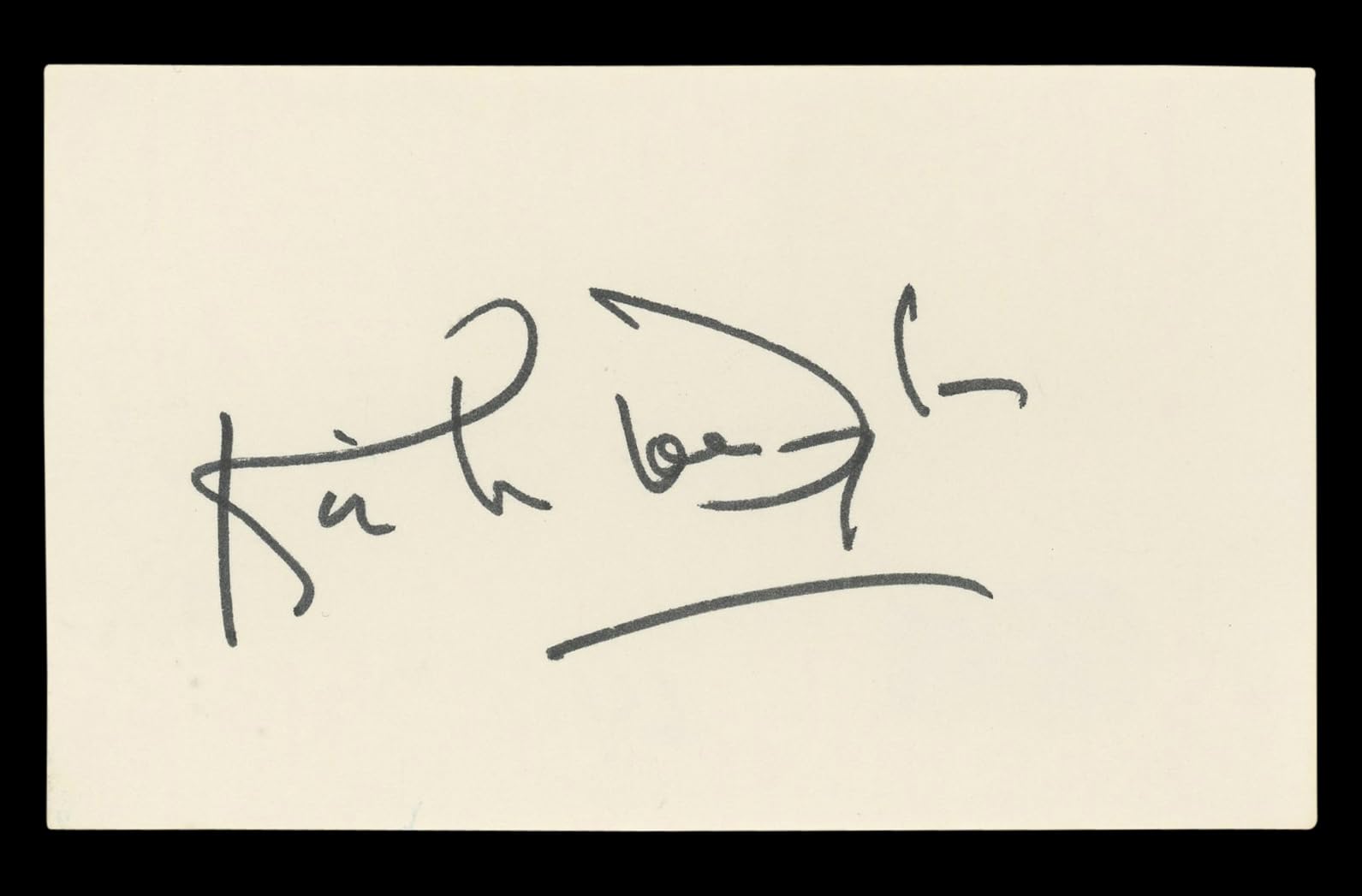 Kirk Douglas Spartacus Authentic Signed 3x5 Index Card Autographed BAS #BL96694