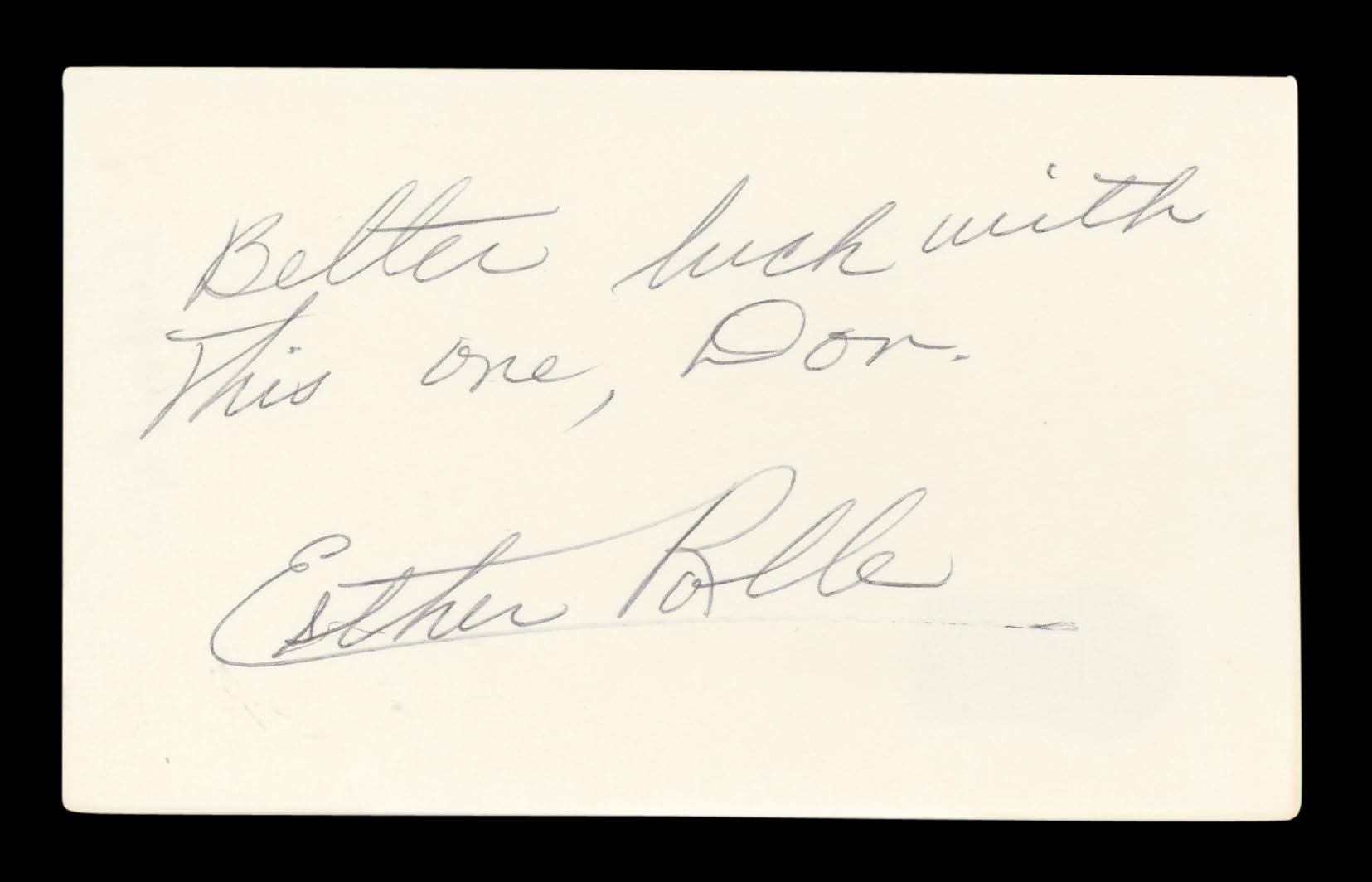 Esther Rolle Good Times "Don" Signed 3x5 Index Card Autographed BAS #AD70245
