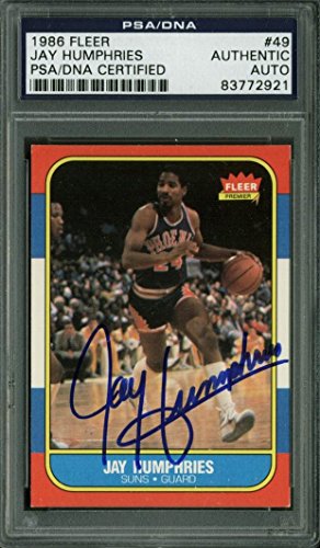 Suns Jay Humphries Authentic Signed Card 1986 Fleer #49 PSA/DNA Slabbed
