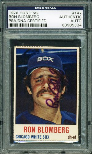 White Sox Ron Blomberg Authentic Signed Card 1978 Hostess #147 PSA/DNA Slabbed