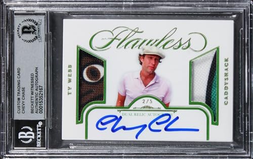 Chevy Chase Caddyshack Signed Gold #'d/5 Patch Trading Card Auto 10! BAS Slabbed