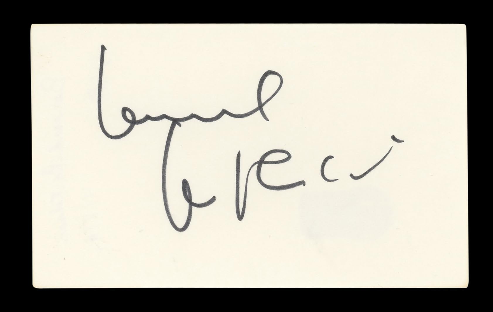 Bernardo Bertolucci The Last Emperor Signed 3x5 Index Card BAS #AD70325