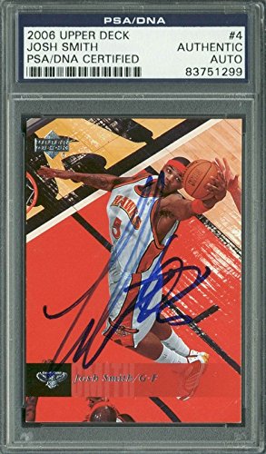 Hawks Josh Smith Authentic Signed Card 2006 Upper Deck #4 PSA/DNA Slabbed