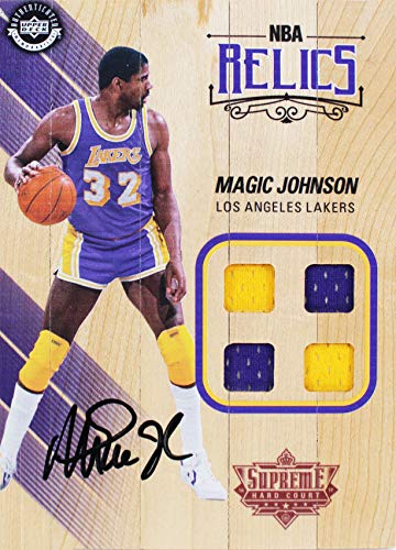 Lakers Magic Johnson Signed 5x7 Upper Deck Supreme Hard Court Card BAS #MJ17480