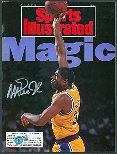 Lakers Magic Johnson Signed November 1991 Sports Illustrated Magazine BAS Wit