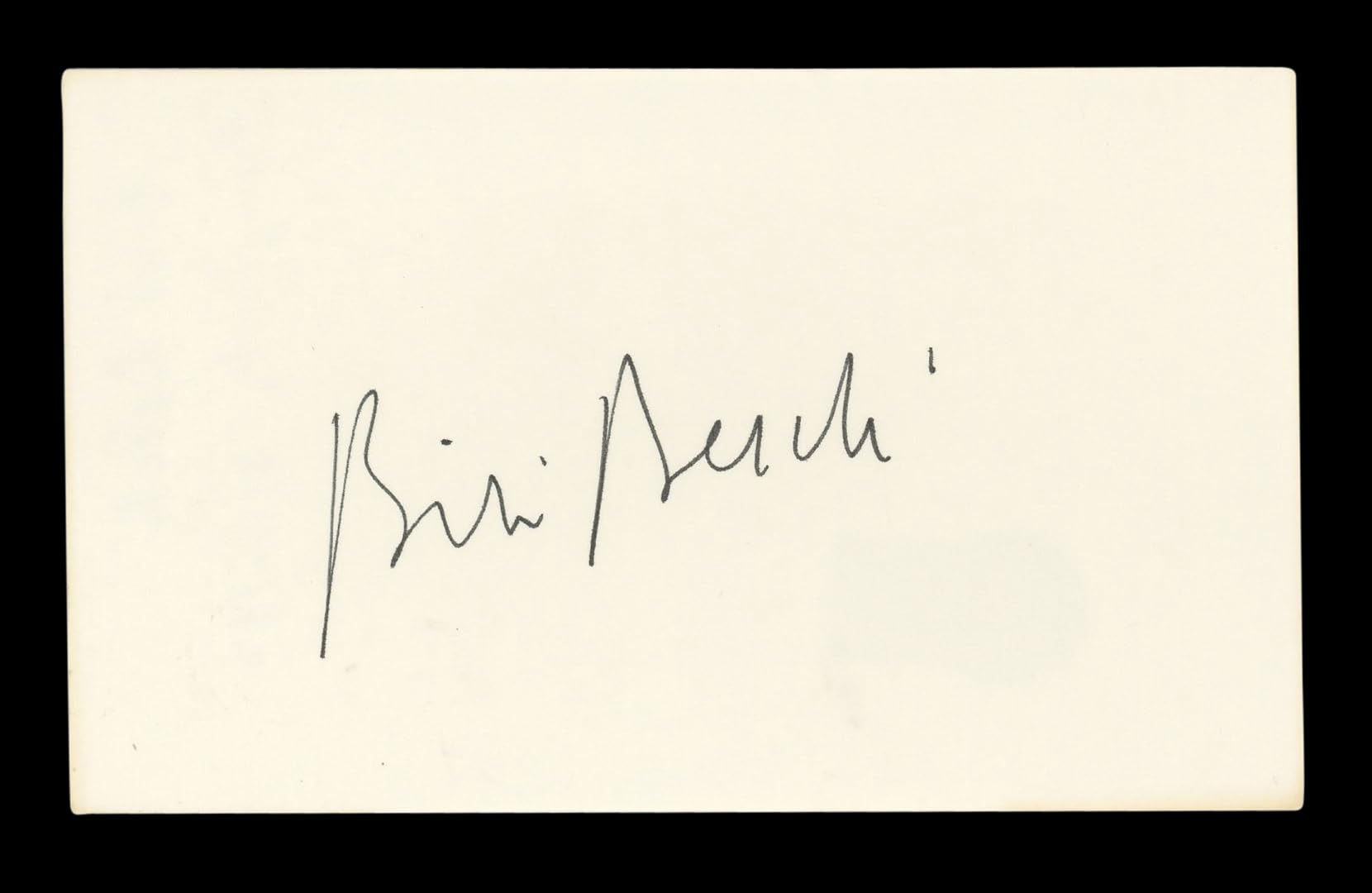 Bibi Besch Tremors Authentic Signed 3x5 Index Card Autographed BAS #AD70326