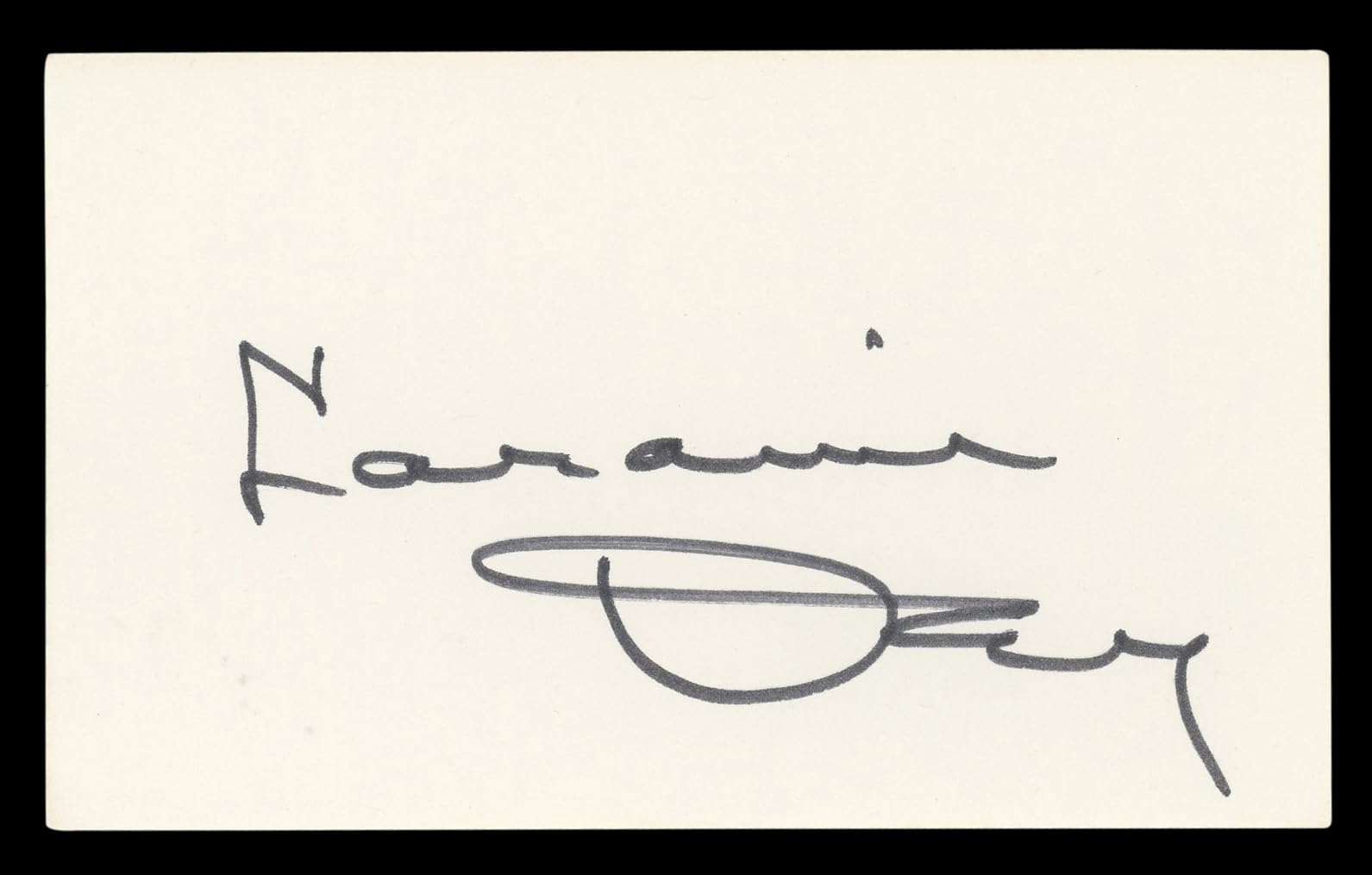 Laraine Day Foreign Correspondent Authentic Signed 3x5 Index Card BAS #BL96818