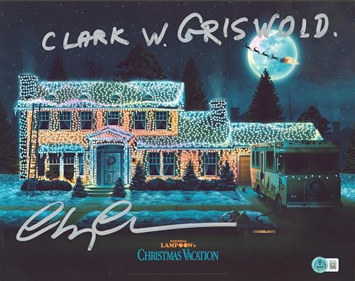 Chevy Chase Christmas Vacation "Clark Griswold" Signed 11x14 Photo BAS #1W377534