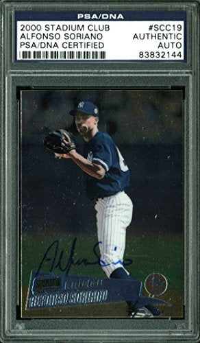 Yankees Alfonso Soriano Signed Card 2000 Stadium Club #SCC19 PSA/DNA Slabbed