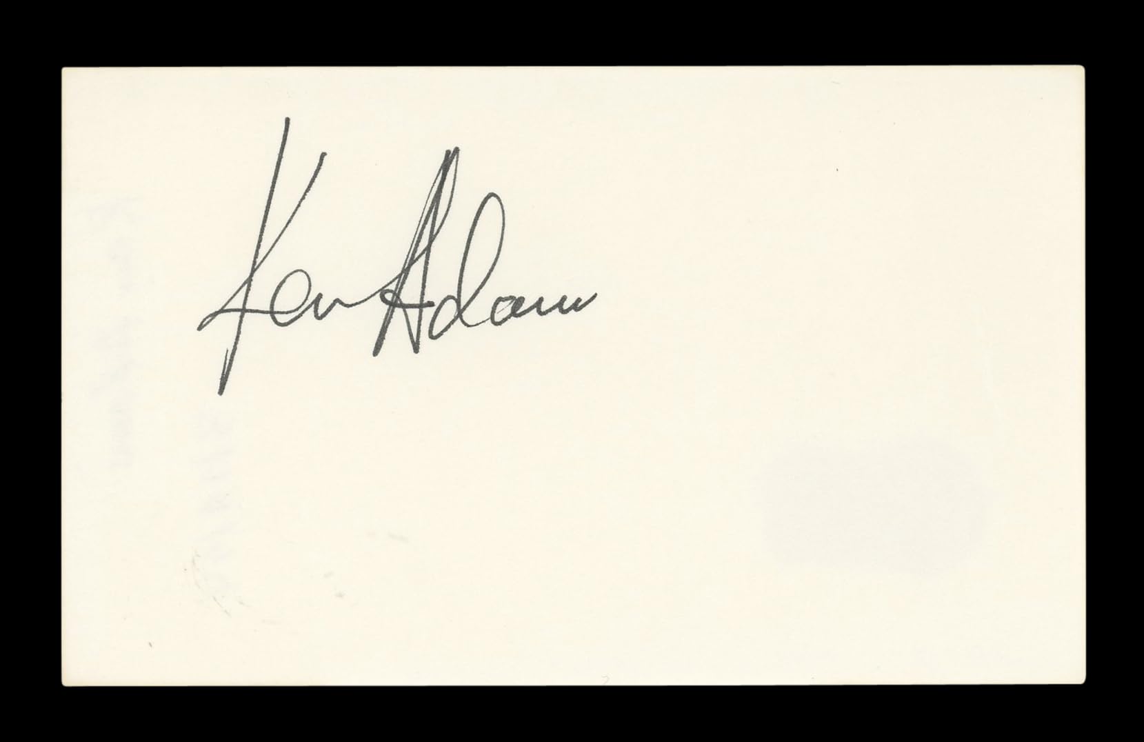 Ken Adam Goldfinger Authentic Signed 3x5 Index Card Autographed BAS #AD70305