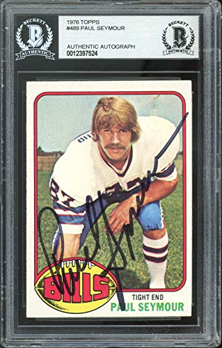Bills Paul Seymour Authentic Signed 1976 Topps #489 Card Autographed BAS Slabbed