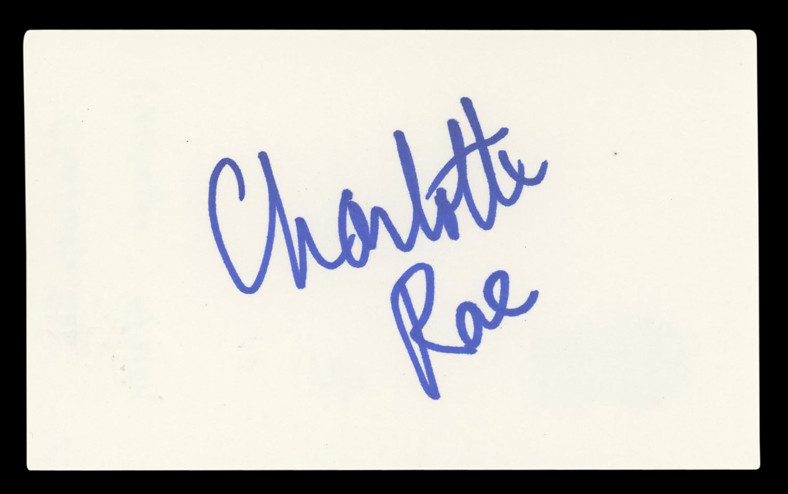 Charlotte Rae The Facts of Life Authentic Signed 3x5 Index Card BAS #BL96729