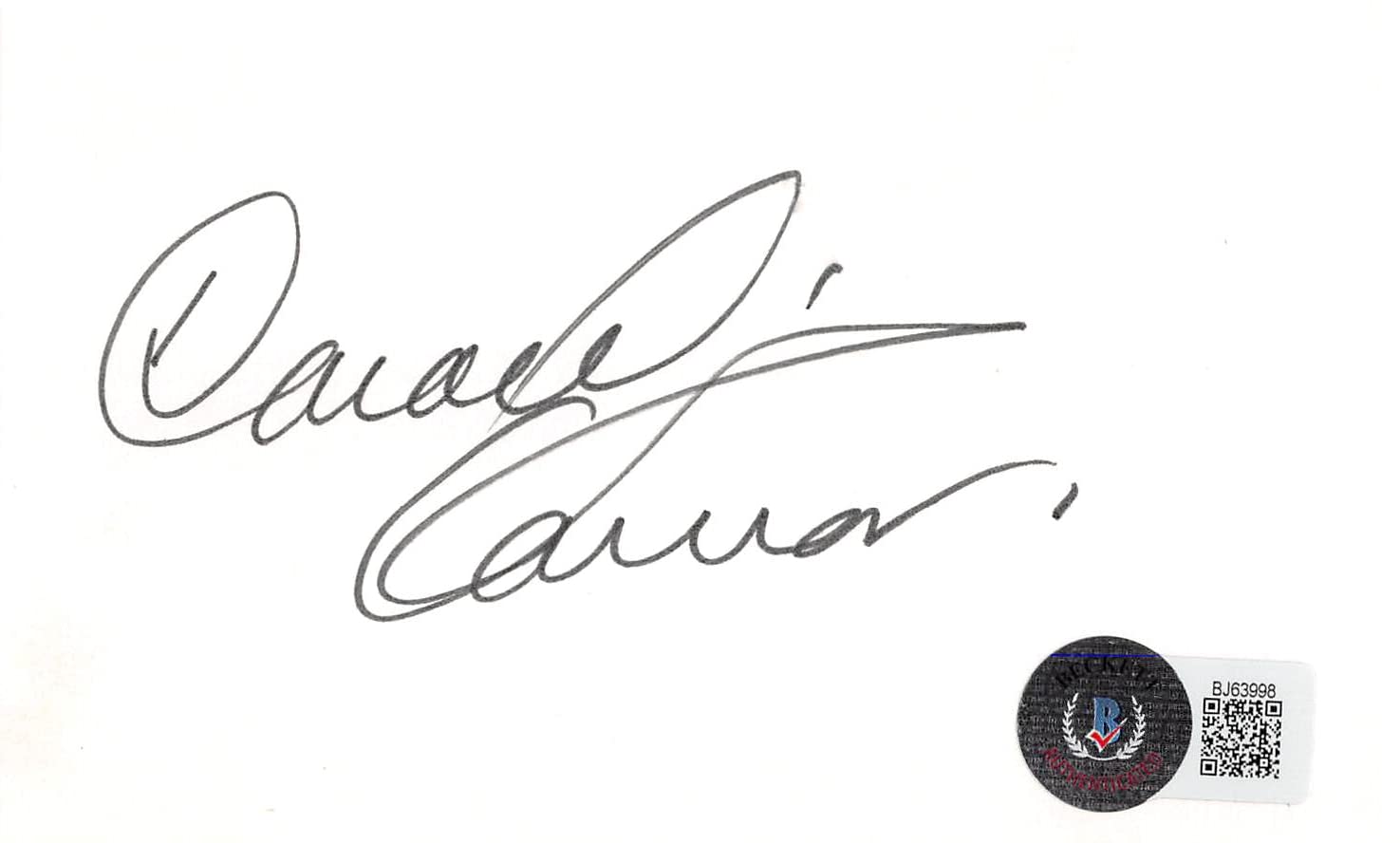 Donald O'Connor Singing in the Rain Authentic Signed 3x5 Index Card BAS #BJ63998