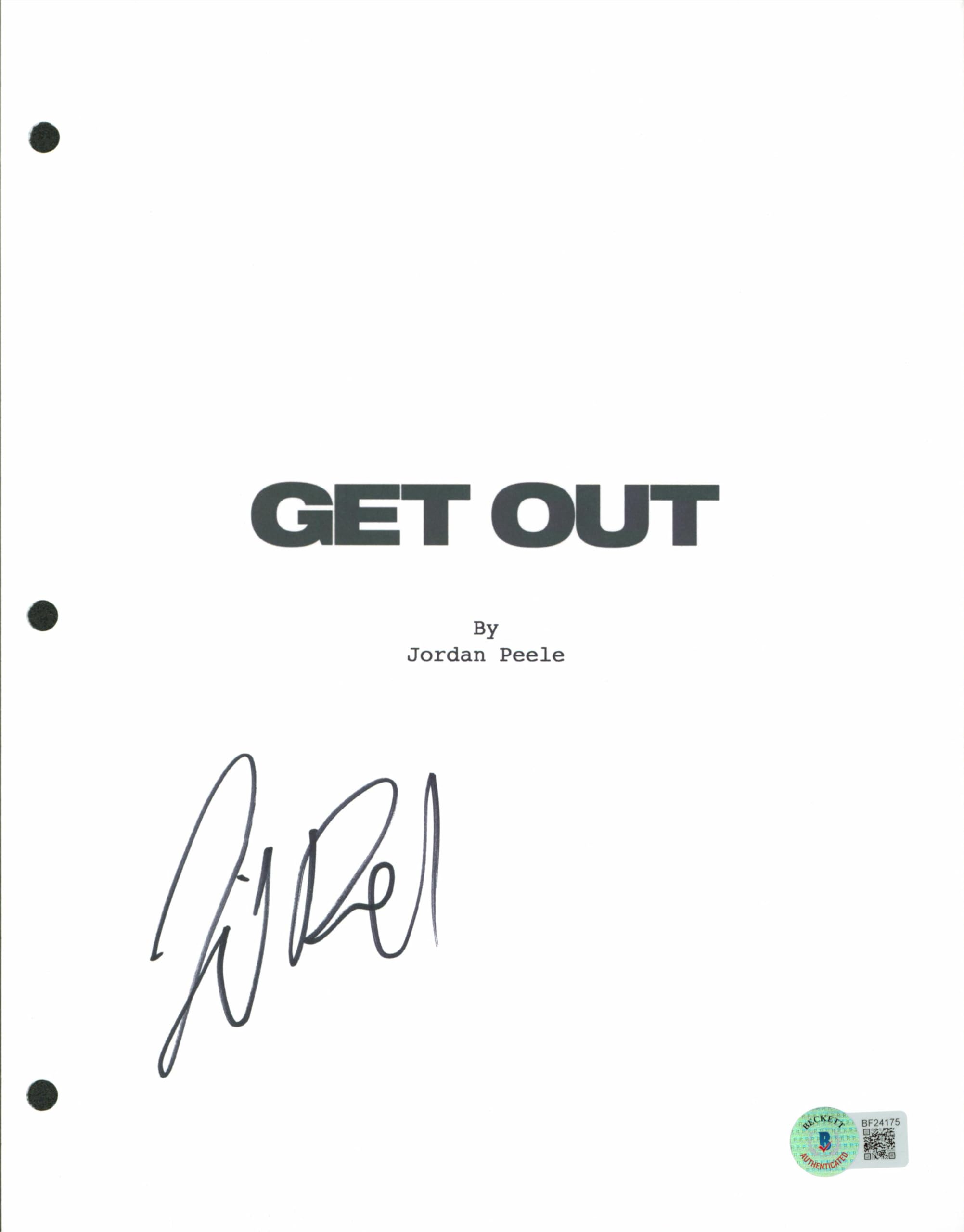 Lil Rel Howery Get Out Authentic Signed 8.5x11 Get Out Script Cover BAS #BF24175