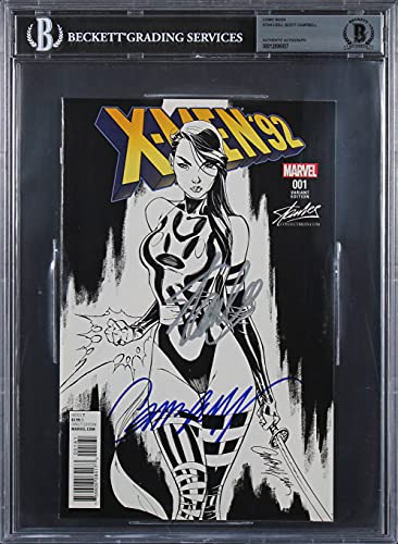Stan Lee & J. Scott Campbell Signed X-Men 92 001 Variant Edition Comic BAS Slab