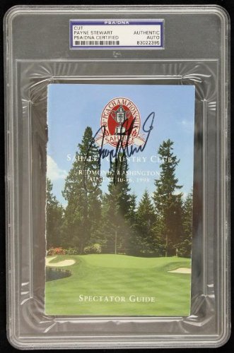 Payne Stewart Signed Authentic Spectator Guide Cover PSA/DNA Slabbed